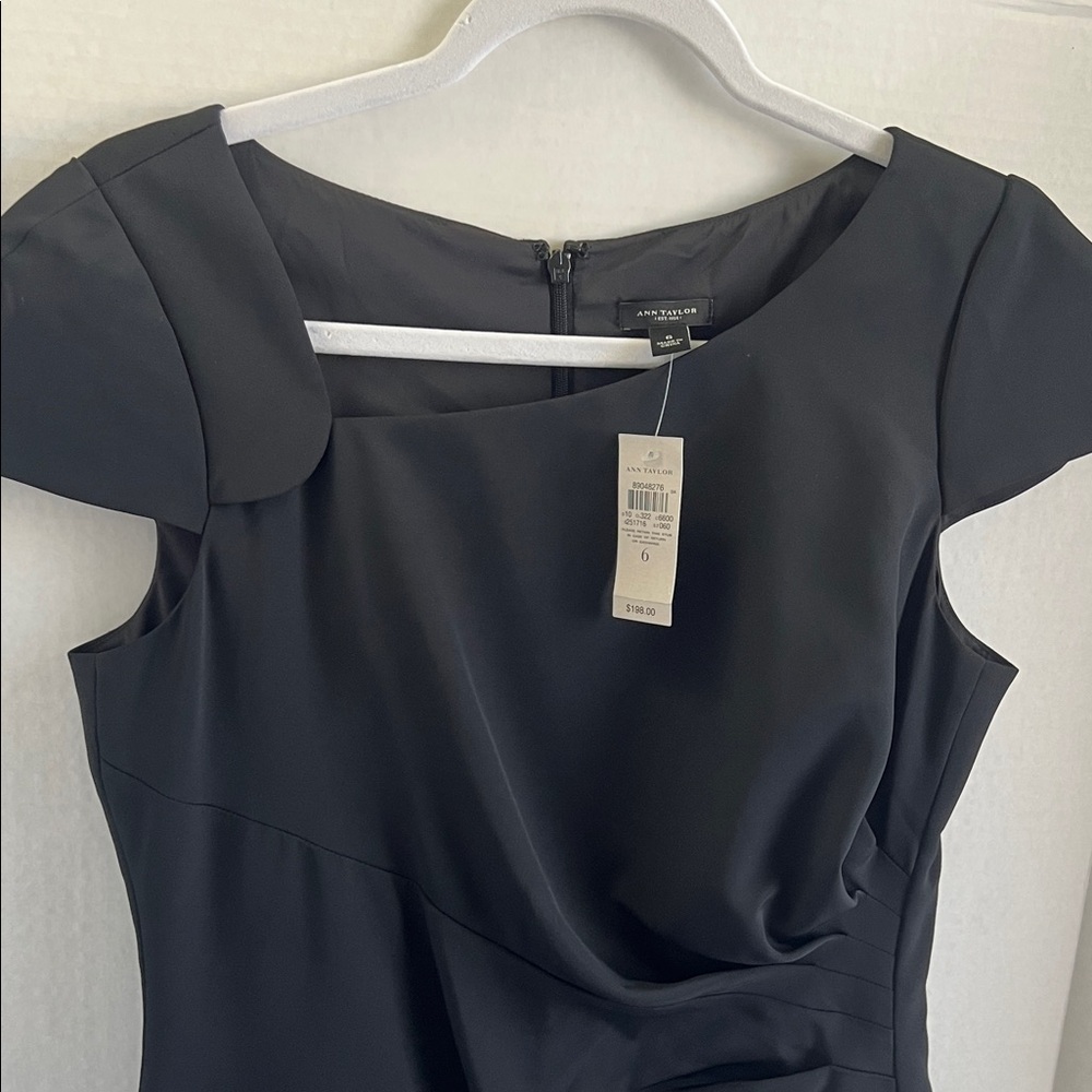 Ann Taylor Black and Silver Sequin Midi Dress